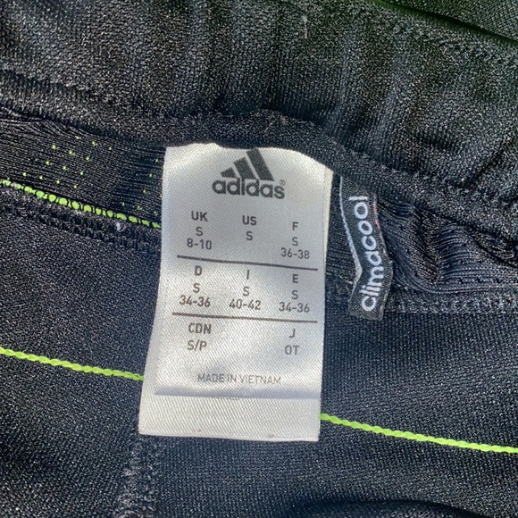 Neon Yellow Striped Adidas Track Pants - Picture 2 of 2